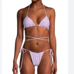 Kendall & Kylie Bikini Woman’s Size L Tiger Lilac NWT